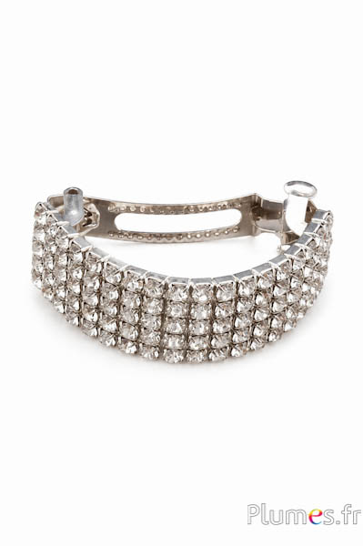 Fermaglio gioiello - 5 x 3 cm - strass cristallo